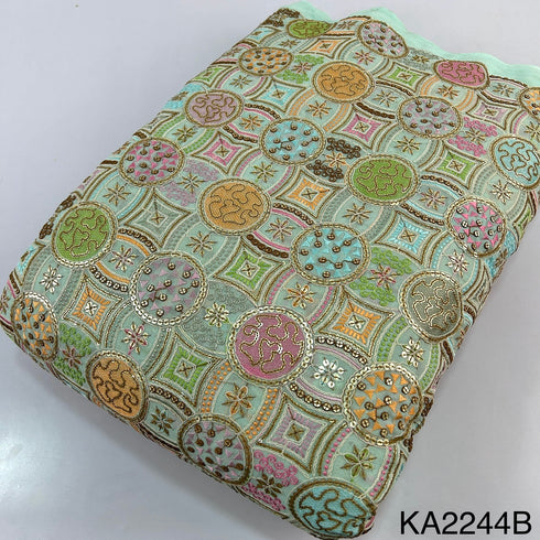 Embroidered Sequins Georgette Fabric-KA2244